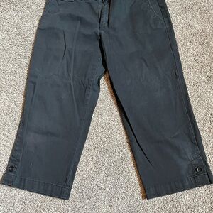 Ladies Eddie Bauer Black Cropped Pants Vashion Fit Great Condition Sz 12